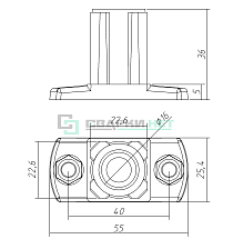 Угол накладной 25х25х1,2   - Чертеж