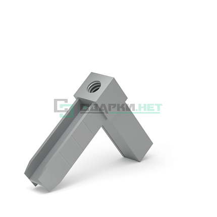 Уголок сборочный серый металлик 2d с отверстием и резьбой М8