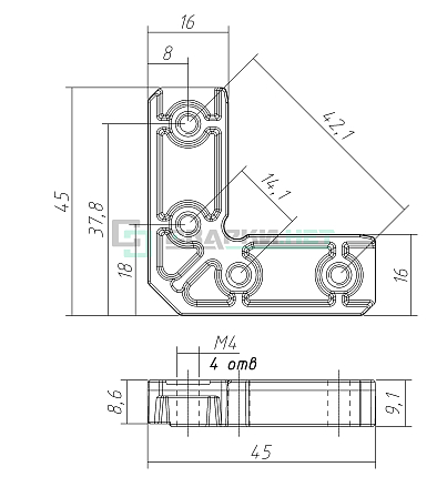 Угол соединительный US014 