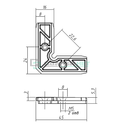 Угол соединительный US006