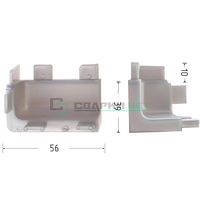 Угол 90 градусов внутренний для профиля L - образного 4464, цвет серый металлик
