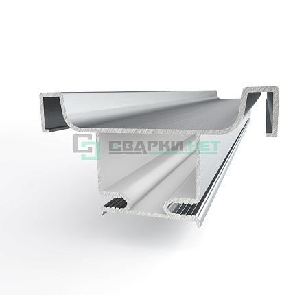 Профиль вертикальный промежуточный, цвет алюминий анодированный с брашировкой 4700 мм 