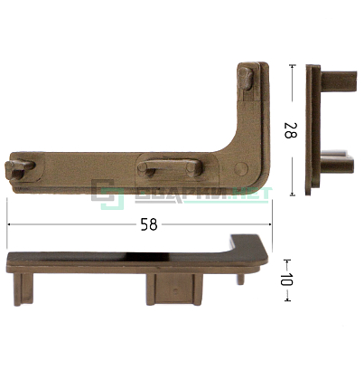 Комплект открытых заглушек для профиля L - образного 4464, цвет шампань металлик