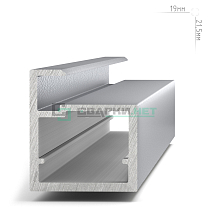 Профиль рамочный узкий, 19х20х8мм, серебро (анод), L-3000 INTEGRO - Чертеж