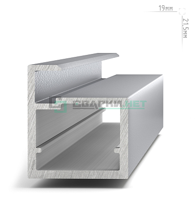 Профиль рамочный узкий, 19х20х8мм, серебро (анод), L-3000 INTEGRO