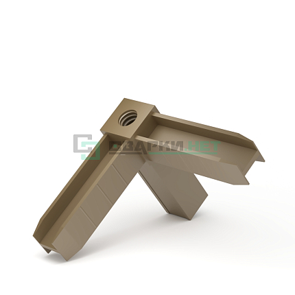 Уголок сборочный шампань 3d с отверстием и резьбой М8