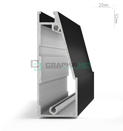 Профиль рамочный широкий, черный (анод), L-3000 IRIS