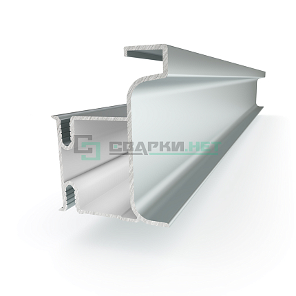 Профиль вертикальный промежуточный, цвет алюминий анодированный 4700 мм 