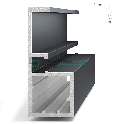 Профиль рамочный узкий, c интегрированной ручкой, графит (анод)  L-2700 SECRET