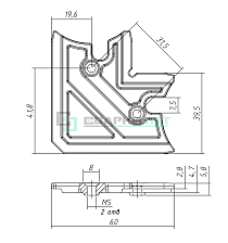 Угол соединительный US005 - Чертеж