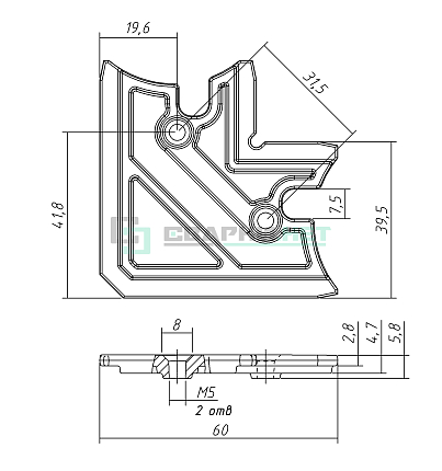 Угол соединительный US005