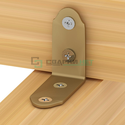 ЗУБР УМ-2.0, 40 x 40 x 17 x 2 мм, желтый цинк, узкий мебельный уголок