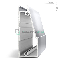 Профиль рамочный широкий, серебро (анод) L-3000 IRIS - Чертеж