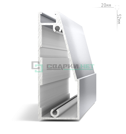 Профиль рамочный широкий, серебро (анод) L-3000 IRIS