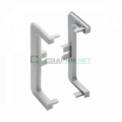 Комплект открытых заглушек для профиля C - образного 4466, цвет серый металлик