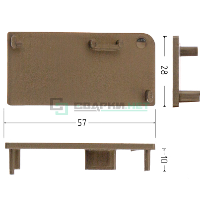Комплект закрытых заглушек для профиля L - образного 4464, цвет шампань металлик