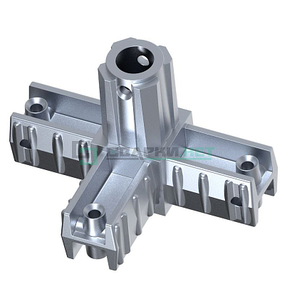 Угловой соединитель 4-х лучевой 20х20х1,5мм . 