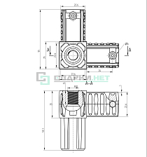 Угловой соединитель 3-х лучевой 25х25х1,2.  с резьбой М10. - Чертеж