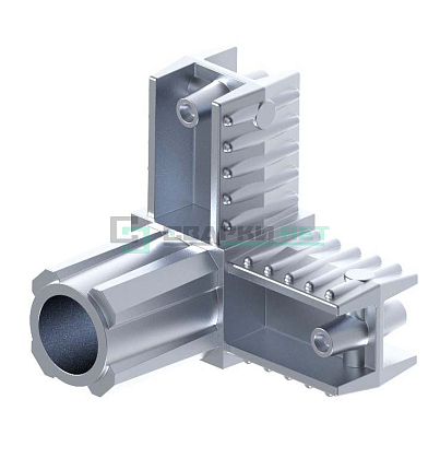 Угловой соединитель 3-х лучевой 25х25х1,2  .