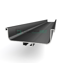 Профиль горизонтальный C - образный, цвет чёрный анодированный с брашировкой 4200 мм  - Чертеж