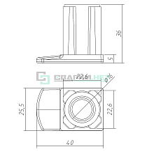Заглушка с выступом 25х25х1,2.   - Чертеж