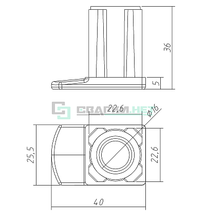 Заглушка с выступом 25х25х1,2.  