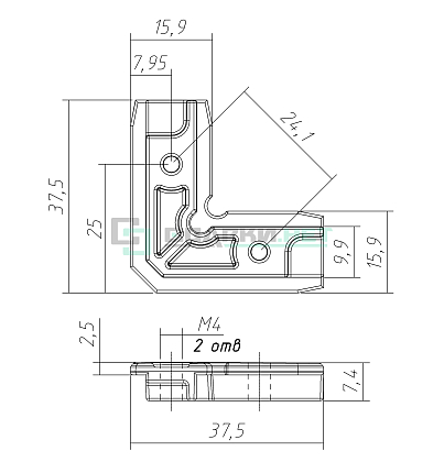 Угол соединительный US013  