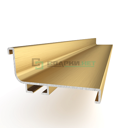 Профиль горизонтальный L - образный, цвет золото анодированный с брашировкой 4200 мм 