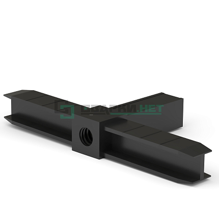 Уголок сборочный черный 3d прямой c отверстием и резьбой М8