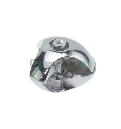 Соединитель двойной правый, хром 25 мм