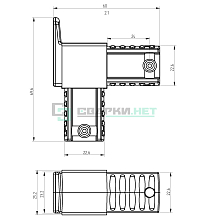 Угловой соединитель с выступом 25х25х1,2 .  - Чертеж
