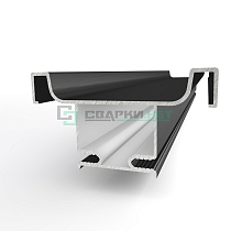 Профиль вертикальный промежуточный, цвет чёрный анодированный с брашировкой 4700 мм  - Чертеж