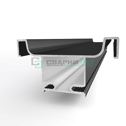 Профиль вертикальный промежуточный, цвет чёрный анодированный с брашировкой 4700 мм 