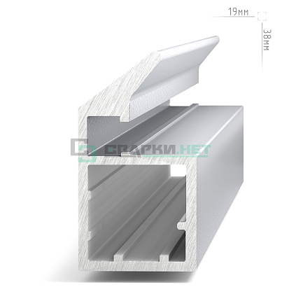 Профиль рамочный узкий, c наклонной ручкой, серебро L-2700 SECRET