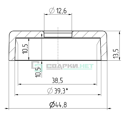 Декоративная крышка ф38  черный