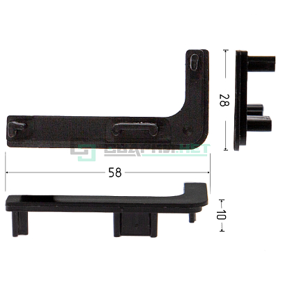 Комплект открытых заглушек для профиля L - образного 4464, цвет чёрный металлик