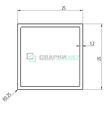 Труба экструзионная алюминиевая 3м.  - Чертеж