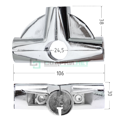 Соединитель четырех труб с полками