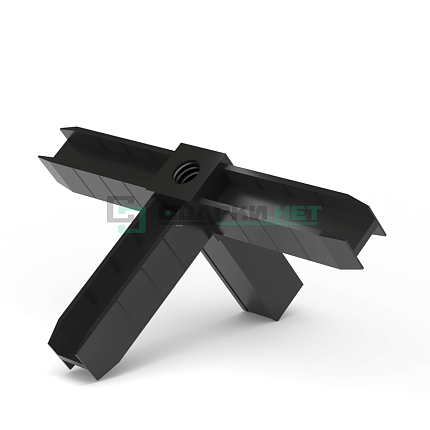 Уголок сборочный черный 4d с отверстием и резьбой М8