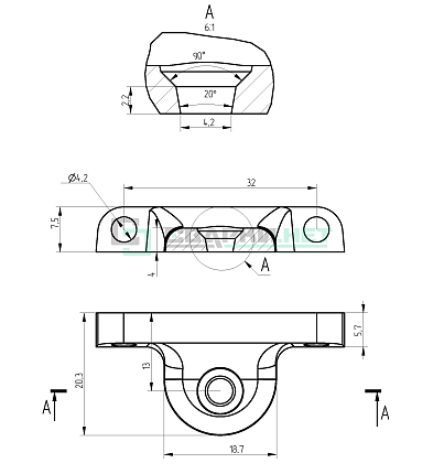 Полкодержатель под саморез . 