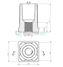 Заглушка 25х25х1,2  М10 - Чертеж