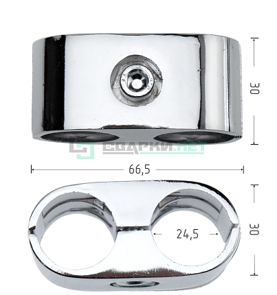 Соединитель параллельный двухтрубный 25мм