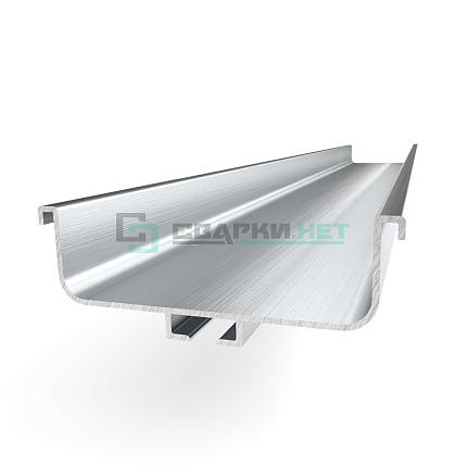 Профиль горизонтальный C - образный, цвет алюминий анодированный с брашировкой 4200 мм 