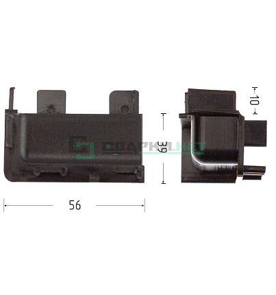 Угол 90 градусов внутренний для профиля L - образного 4464, цвет чёрный металлик