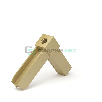 Уголок сборочный золото 2d с отверстием и резьбой М8