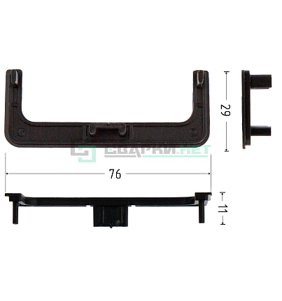 Комплект открытых заглушек для профиля C - образного 4466, цвет чёрный металлик