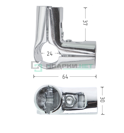 Соединитель угловой с 4-мя направлениями 25 мм