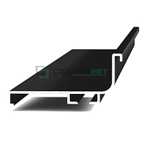 Профиль горизонтальный L - образный, цвет черный анодированный 4200 мм  - Чертеж