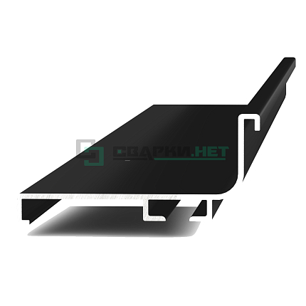 Профиль горизонтальный L - образный, цвет черный анодированный 4200 мм 