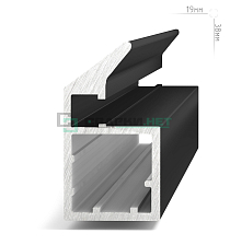 Профиль рамочный узкий, c наклонной ручкой, черный (анод), L-2700 SECRET - Чертеж